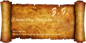 Zavaczky Ibolya névjegykártya